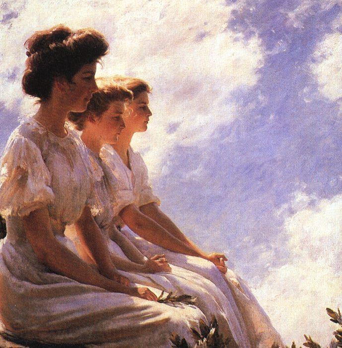 Charles Courtney Curran On the Heights Norge oil painting art